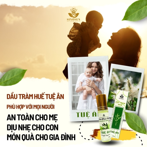 Dầu Tràm Huế Tuệ Ân giúp giữ ấm cơ thể, phòng cảm lạnh, thoa côn trùng cắn cho bé - Chai 20ml
