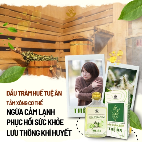 Dầu Tràm Huế Tuệ Ân giúp làm ấm, giải cảm ho, sổ mũi, hổ trợ đuổi muỗi cho bé - Chai 100ml