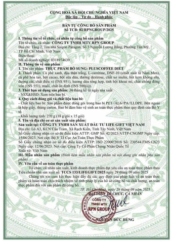 Pluss Coffee Diet cà phê sữa hổ trợ giảm cân kiểm soát cân nặng - Hộp 15 gói