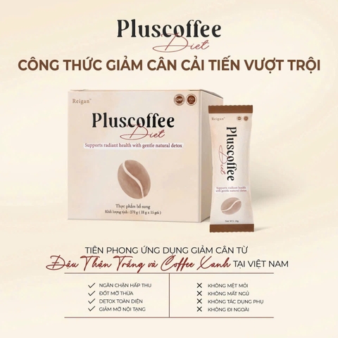 Pluss Coffee Diet cà phê sữa hổ trợ giảm cân kiểm soát cân nặng - Hộp 15 gói