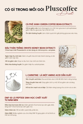 01 Gói lẻ Pluss Coffee Diet cà phê sữa hổ trợ giảm cân kiểm soát cân nặng cho người mới muốn trải nghiệm