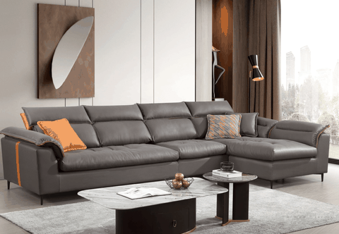 Sofa Vải Giả Da Góc L Hiện Đại Nhập Khẩu DTH - 8803