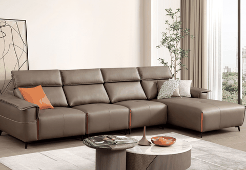 Sofa Vải Giả Da Góc L Hiện Đại Nhập Khẩu DTH-8868