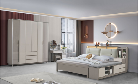 Bộ giường tủ hiện đại nhập khẩu DTH-932
