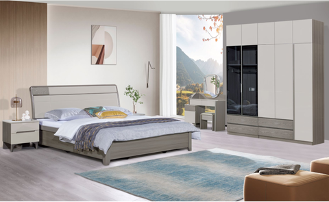 Bộ giường tủ bàn trang điểm đẹp hiện đại nhập khẩu DTH-989