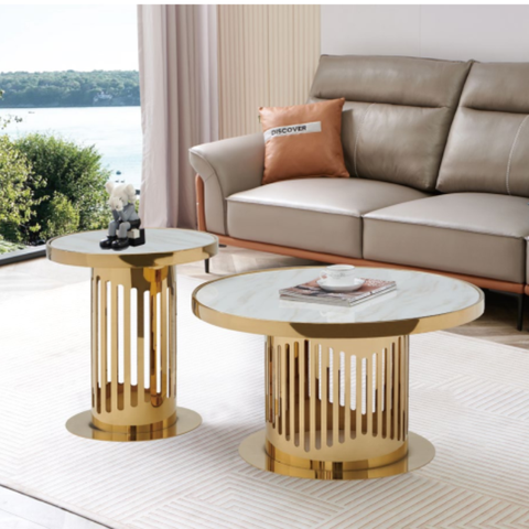 Bàn trà đôi Luxury mạ vàng DTH-C01