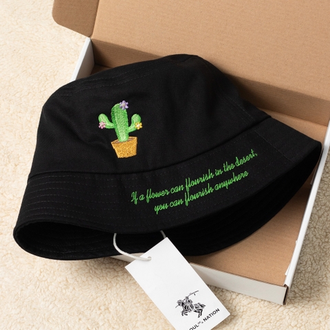 Dự án Nón bucket thêu xương rồng và thông điệp theo yêu cầu