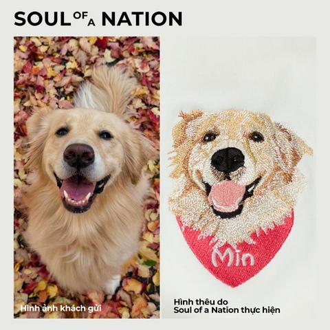 Dự án thêu pet chó Min.