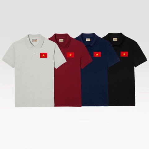 Áo Polo - Patch Thêu Lá Cờ Việt Nam