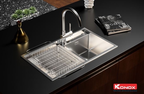 Chậu rửa bát Konox KN7847DO hai hố cân