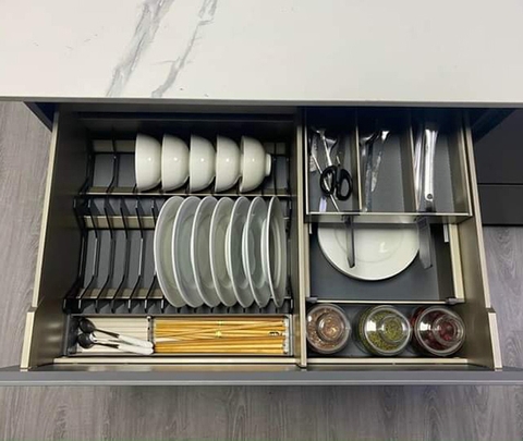 Giá bát đĩa tủ dưới Eurogold nhôm Anode cao cấp