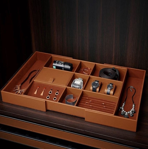Kệ đựng đồ trang sức bọc da cao cấp Grob