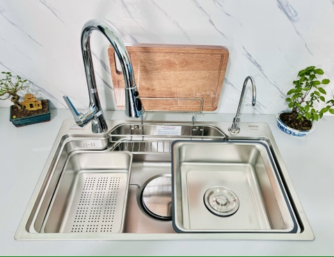 Chậu rửa bát Gento GT04-7848 Premiem hạt Linen chống xước