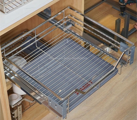 Giá xoong tủ bếp dưới Starkit Inox 304 siêu dày