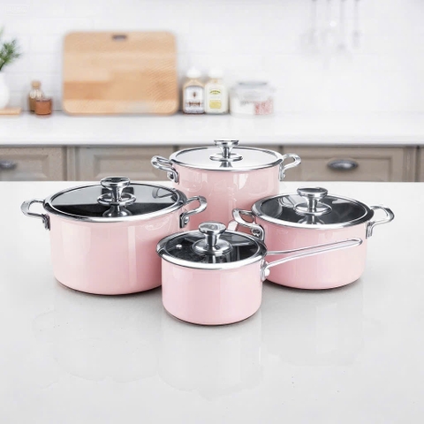 Bộ nồi inox So Home Sydney Australia (màu hồng pastel)