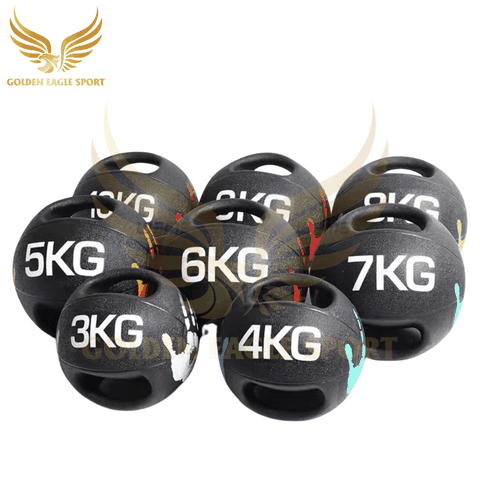Bóng Tạ Cao Su Thể Lực Có Tay Cầm đủ loại từ 3-10kg (Sản phẩm có thể khác màu sắc minh hoạ)