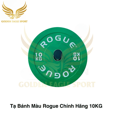Tạ bánh cao su ROGUE cao cấp lỗ 50 nhập khẩu 10kg (màu xanh lá cây)