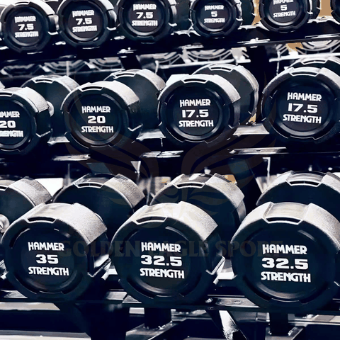 Tạ tay cao su Hammer Strength màu đen cao cấp nhập khẩu (giá 1 chiếc)