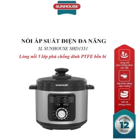 Nồi áp suất điện đa năng 5L Sunhouse SHD1551