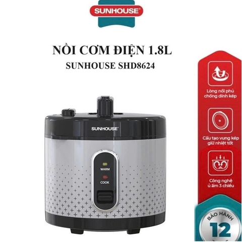 Nồi cơm điện 1.8L Sunhouse SHD8624