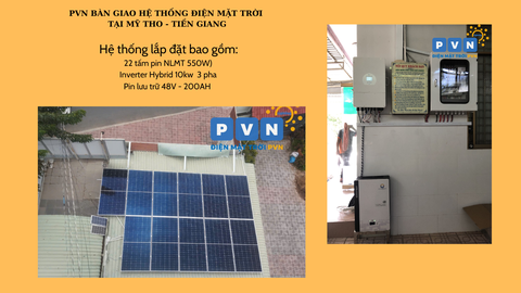 PVN BÀN GIAO HỆ THỐNG ĐIỆN MẶT TRỜI TẠI MỸ THO - TIỀN GIANG