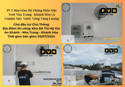 PVN Bàn Giao Hệ Thống Điện Mặt Trời Nha Trang - Khánh Hòa và Máy Nước Nóng Năng Lượng