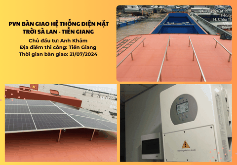 PVN BÀN GIAO HỆ THỐNG ĐIỆN MẶT TRỜI SÀ LAN - TIỀN GIANG