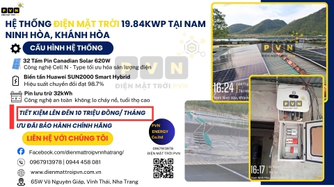 PVN BÀN GIAO HỆ THỐNG ĐIỆN MẶT TRỜI HYBRID 19,84 kWp TẠI NAM NINH HÒA, KHÁNH HÒA