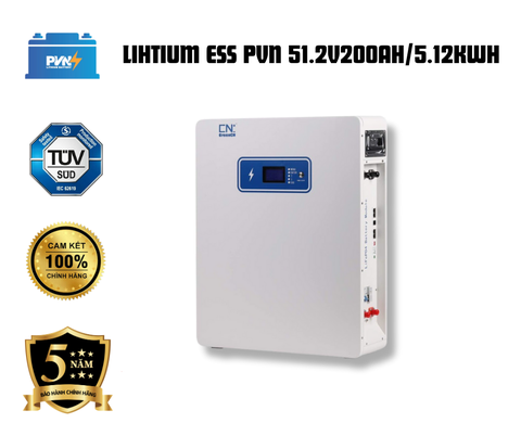 Pin lưu trữ lihtium ESS PVN 5.12KWh/51.2V200AH - Bản treo tường