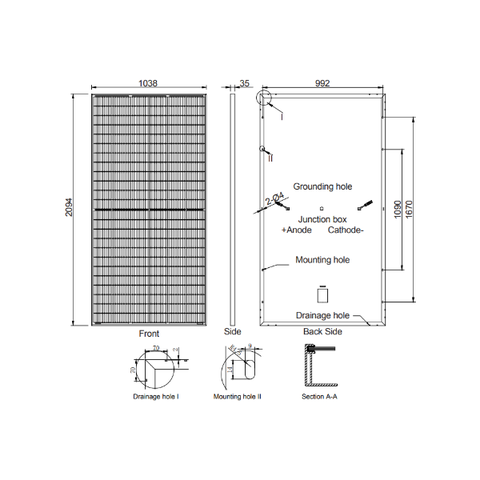 Tấm pin AE Solar 450w