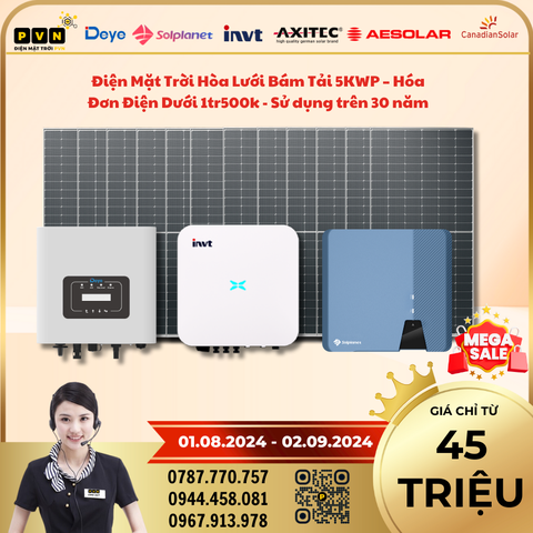 5.22KWP Điện Mặt Trời Hòa Lưới Bám Tải – Hóa Đơn Điện Từ 2 đến 3 triệu -  Sử dụng trên 30 năm