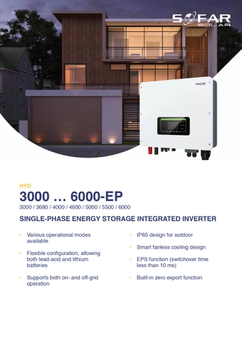 Thông số Inverter Hybrid Sofar Solar 5KW-EP