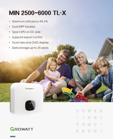 Inverter Growatt MIN5000TL-X, Hòa lưới 1 pha