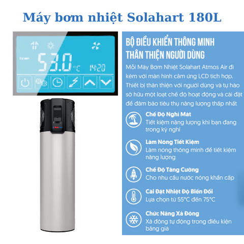 Máy bơm nhiệt Solahart Atmos-Air 180L