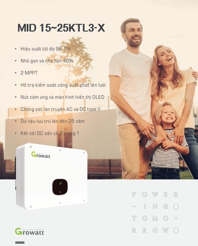 Inverter Growatt MID 20KTL3-X, Hòa lưới 3 pha