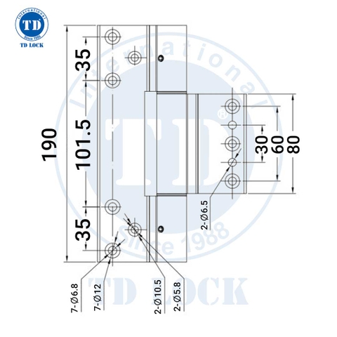 BẢN LỀ CỬA NHÔM 4D - ABL-2589B CÁNH - CÁNH