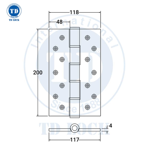 BẢN LỀ CỬA GỖ - BBL-68008 VÀNG BÓNG
