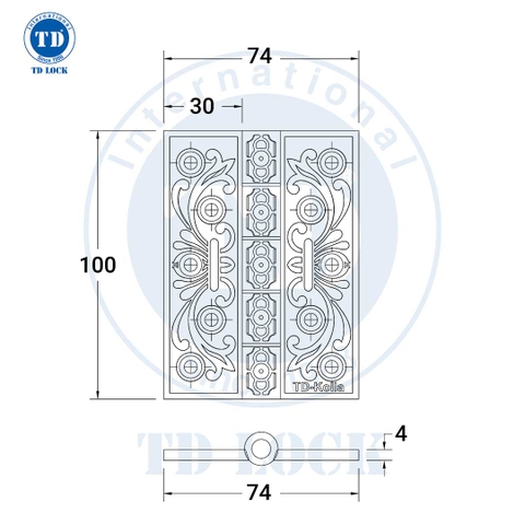 BẢN LỀ KOLLA CỬA GỖ - BBL-68100-2C VÀNG MỜ