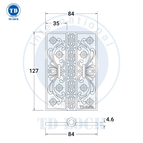 BẢN LỀ KOLLA CỬA GỖ - BBL-69130-2C VÀNG MỜ