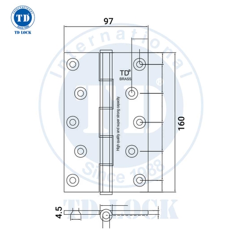 BẢN LỀ CỬA GỖ - BBL-69160-2 VÀNG MỜ