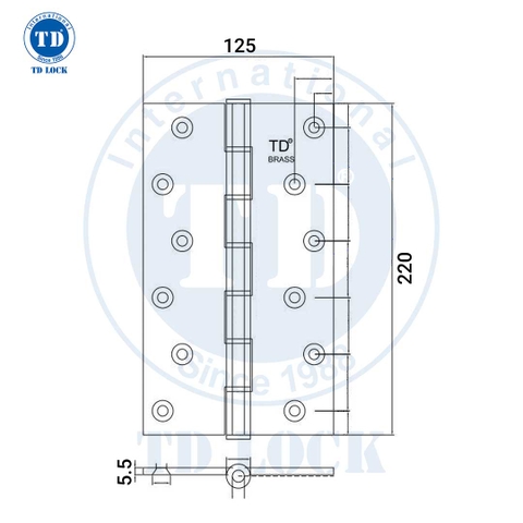 BẢN LỀ CỬA GỖ - BBL-69220-2 VÀNG MỜ