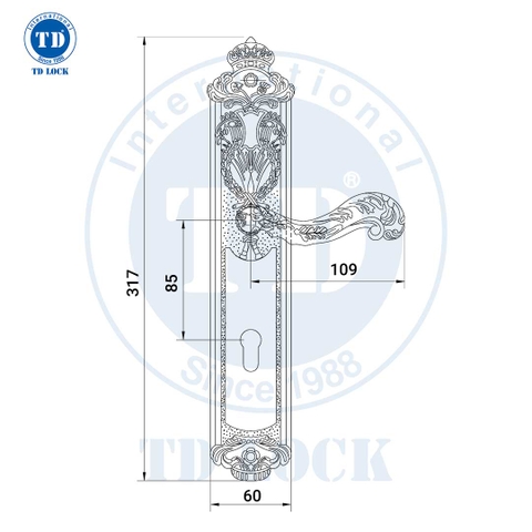 KHÓA TAY GẠT CỬA GỖ KING CROWN - BDH-179266-2 CỬA CHÍNH