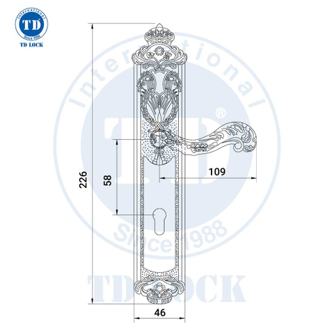 KHÓA TAY GẠT CỬA GỖ KING CROWN - BTP-179267-2 CỬA PHÒNG