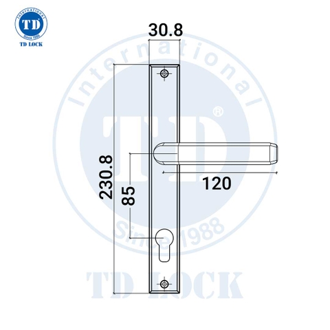 KHÓA TAY GẠT CỬA NHÔM - BDH-235250-S-2