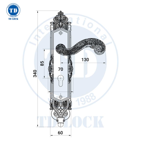 KHÓA TAY GẠT CỬA GỖ ROMA - BDH-340340-2 CỬA CHÍNH