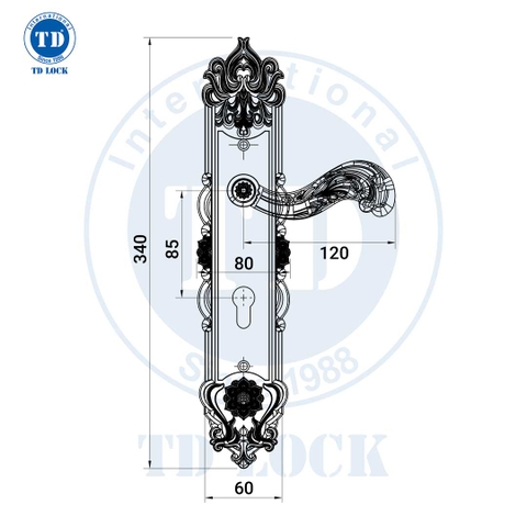 KHÓA TAY GẠT CỬA GỖ LOTUS - BDH-341341-2 CỬA CHÍNH