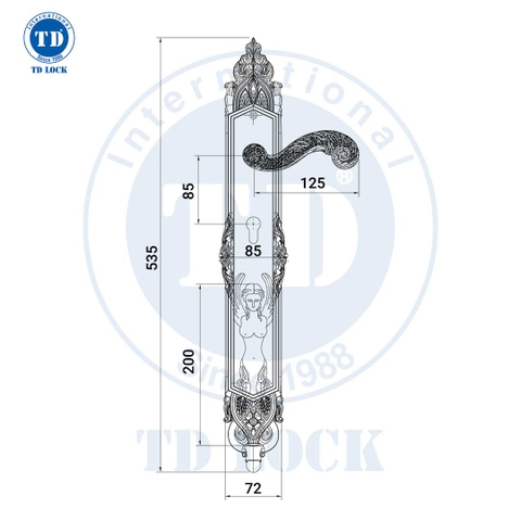 KHÓA TAY GẠT CỬA GỖ ROMA - BPH-540540-2 CỬA SẢNH