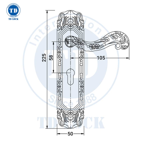 KHÓA TAY GẠT CỬA GỖ SUNNY - BTP-179235-2 CỬA PHÒNG