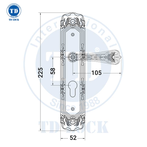 KHÓA TAY GẠT CỬA GỖ SUNRISE - BTP-181235-2 CỬA PHÒNG