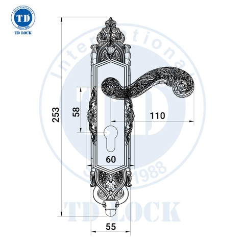 KHÓA TAY GẠT CỬA GỖ ROMA - BTP-240240-7 CỬA PHÒNG